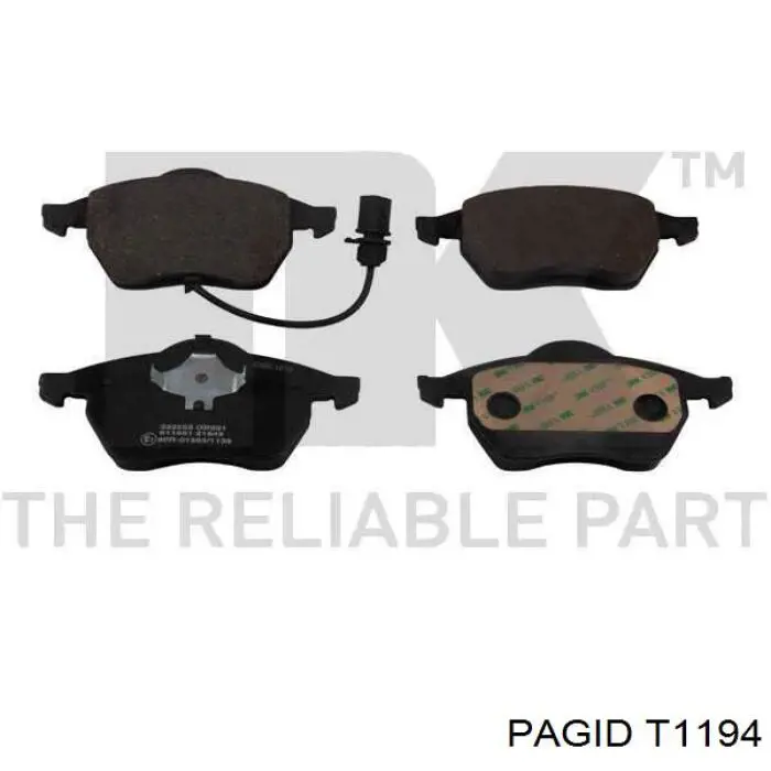 Передние тормозные колодки T1194 HELLA-PAGID