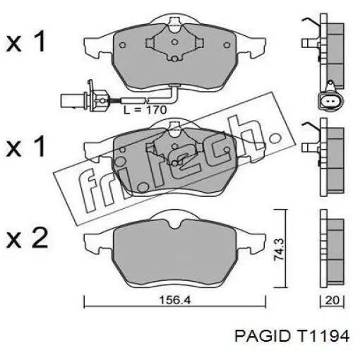 Колодки HELLA-PAGID T1194 цена, от 27.13 USD