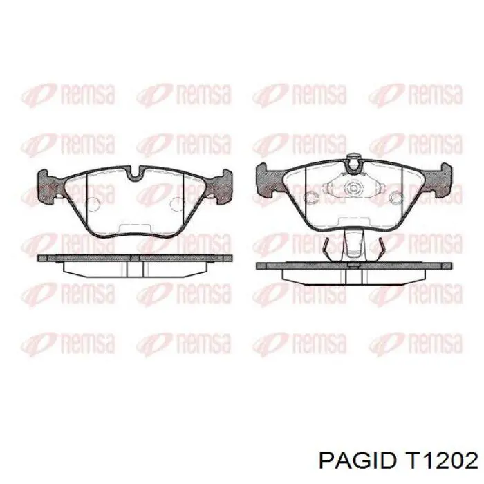 Передние тормозные колодки T1202 HELLA-PAGID