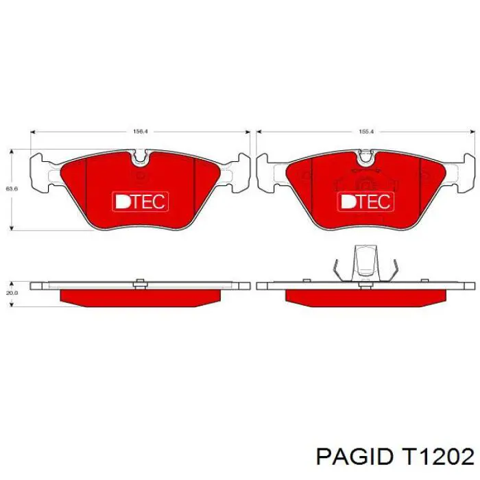 Купить T1202 HELLA-PAGID Колодки тормозные