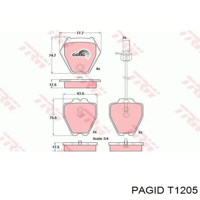 Колодки HELLA-PAGID T1205 цена, от 25.42 USD