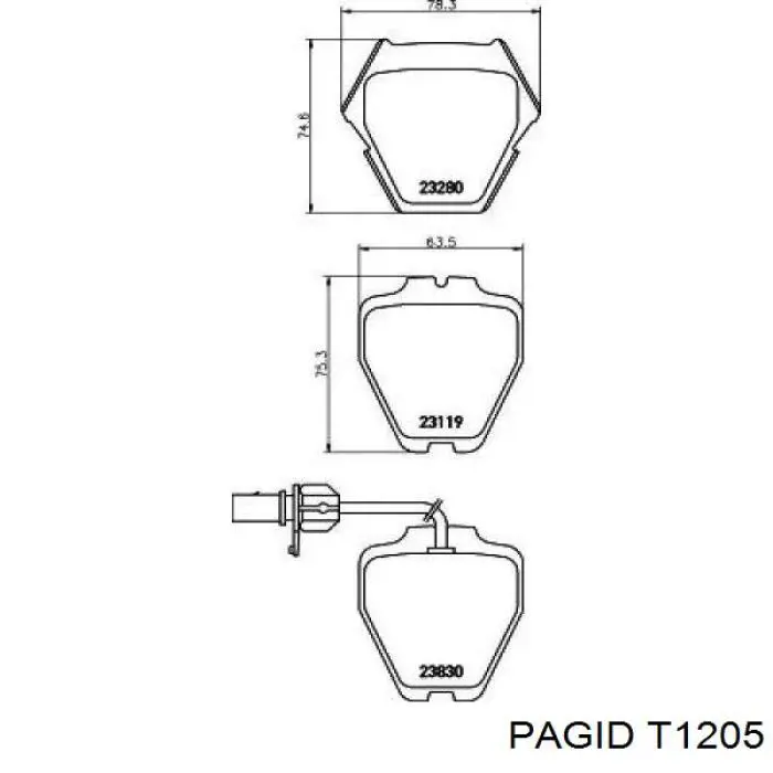 Купить T1205 HELLA-PAGID Колодки тормозные