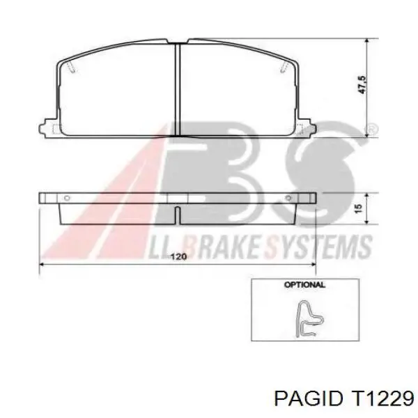 Передние тормозные колодки T1229 HELLA-PAGID