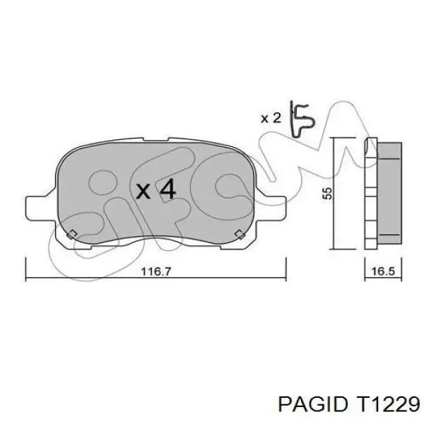 Колодки HELLA-PAGID T1229 цена, от 16.65 USD