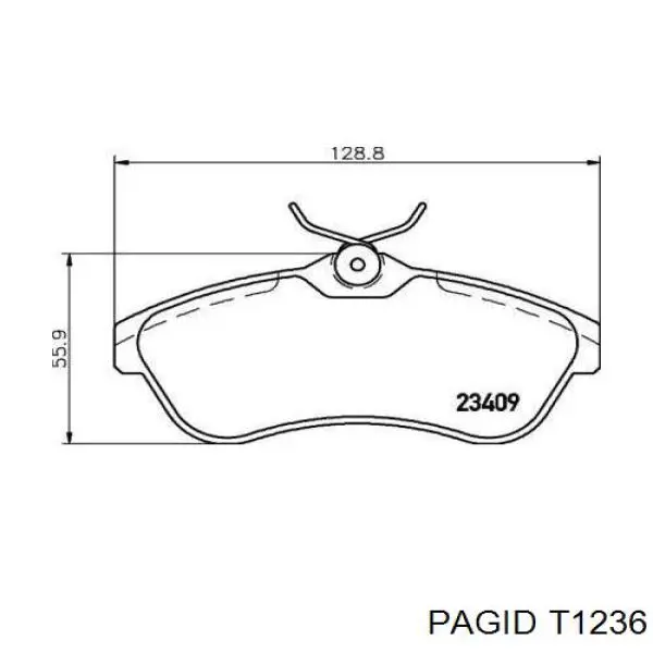 Передние тормозные колодки T1236 HELLA-PAGID