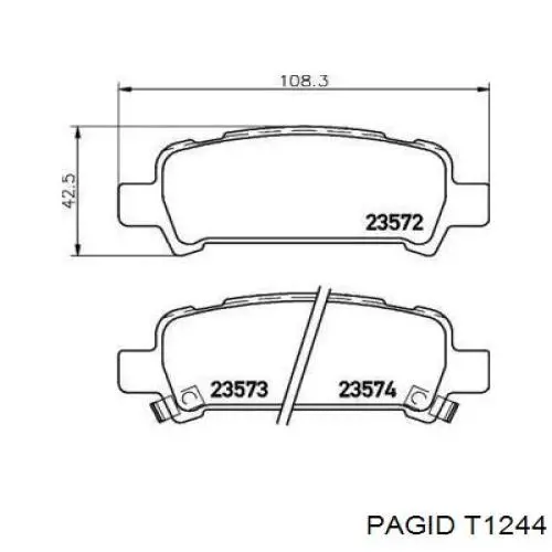 T1244 HELLA-PAGID Колодки тормозные дисковые комплект
