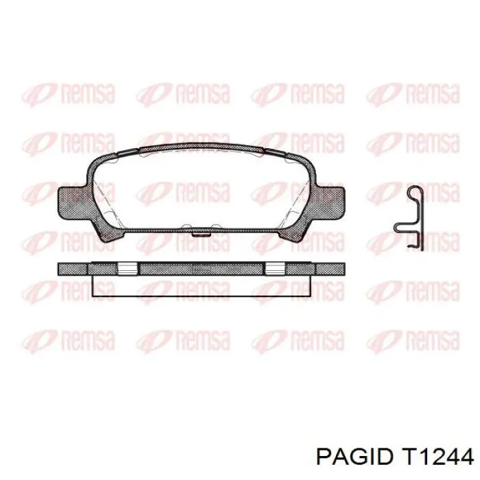 Купить T1244 HELLA-PAGID Колодки тормозные задние, дисковые