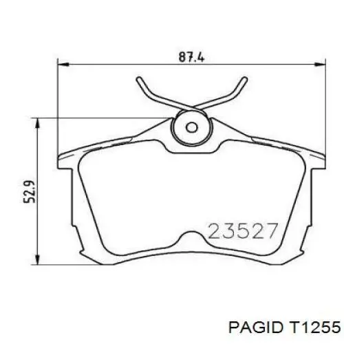 Колодки тормозные задние дисковые HELLA-PAGID T1255