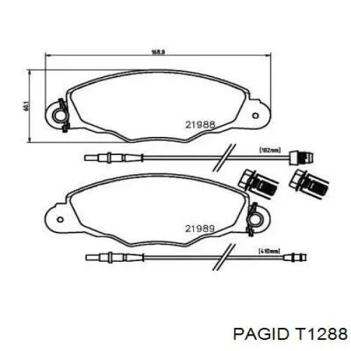 T1288 HELLA-PAGID колодки тормозные передние дисковые