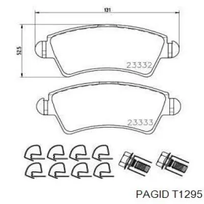 Передние тормозные колодки T1295 HELLA-PAGID