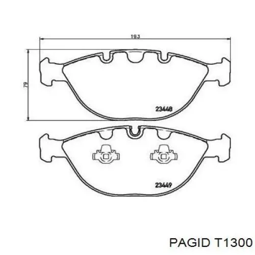 Передние тормозные колодки T1300 HELLA-PAGID