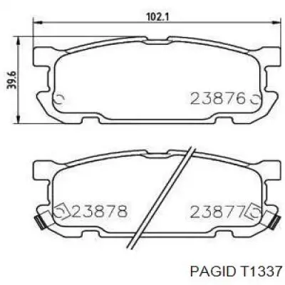 Задние тормозные колодки T1337 HELLA-PAGID