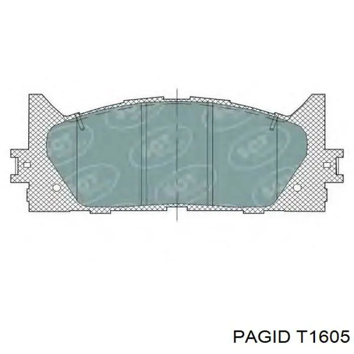Передние тормозные колодки T1605 HELLA-PAGID