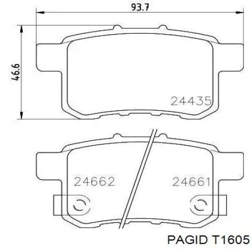 Купить T1605 HELLA-PAGID Колодки тормозные