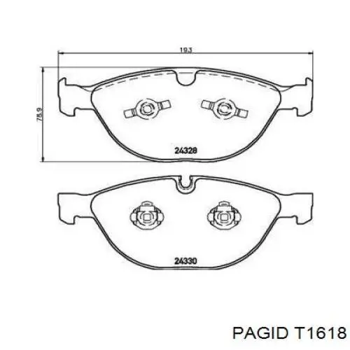 T1618 HELLA-PAGID колодки тормозные передние дисковые