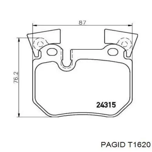 T1620 HELLA-PAGID Колодки тормозные дисковые комплект
