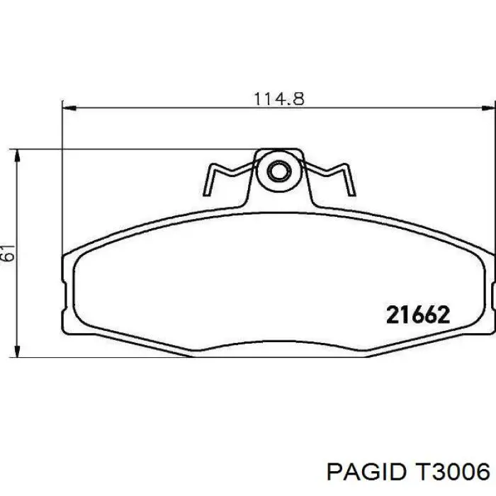 Задние дисковые колодки HELLA-PAGID T3006
