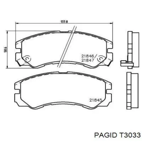 T3033 HELLA-PAGID колодки тормозные передние дисковые