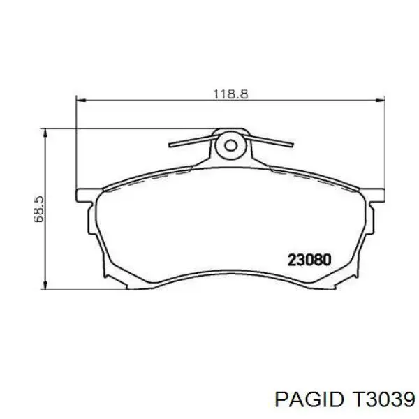 T3039 HELLA-PAGID колодки тормозные передние дисковые