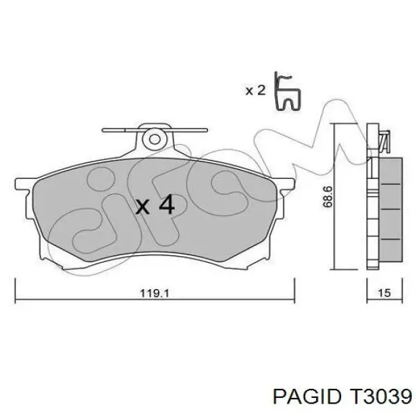 Колодки HELLA-PAGID T3039 цена, от 19.14 USD