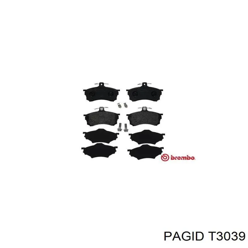 Передние тормозные колодки T3039 HELLA-PAGID