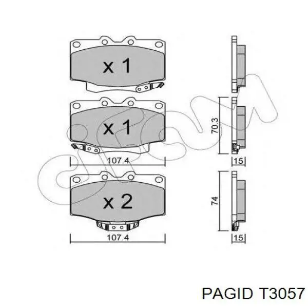 Передние тормозные колодки T3057 HELLA-PAGID