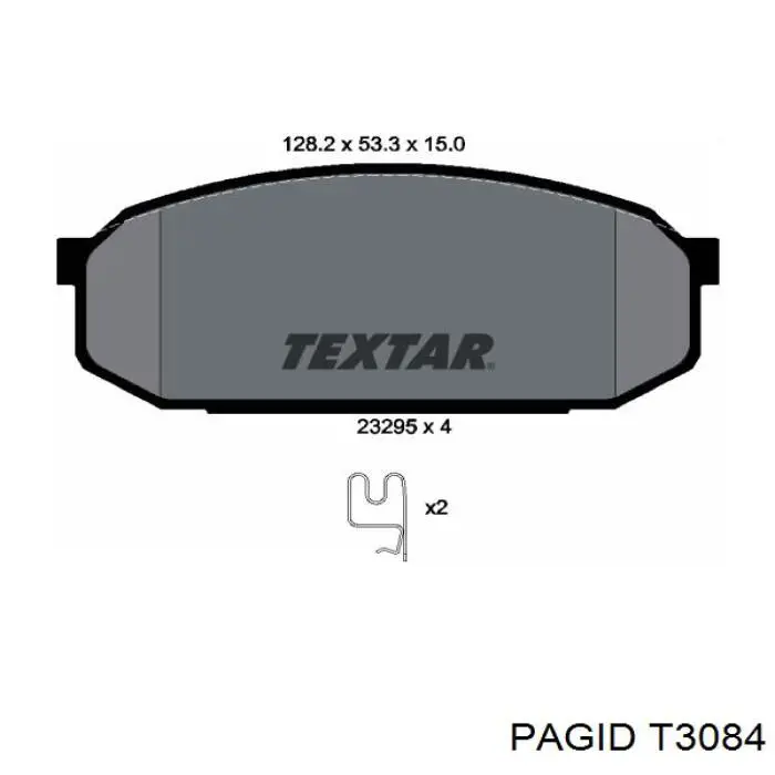 Передние тормозные колодки T3084 HELLA-PAGID