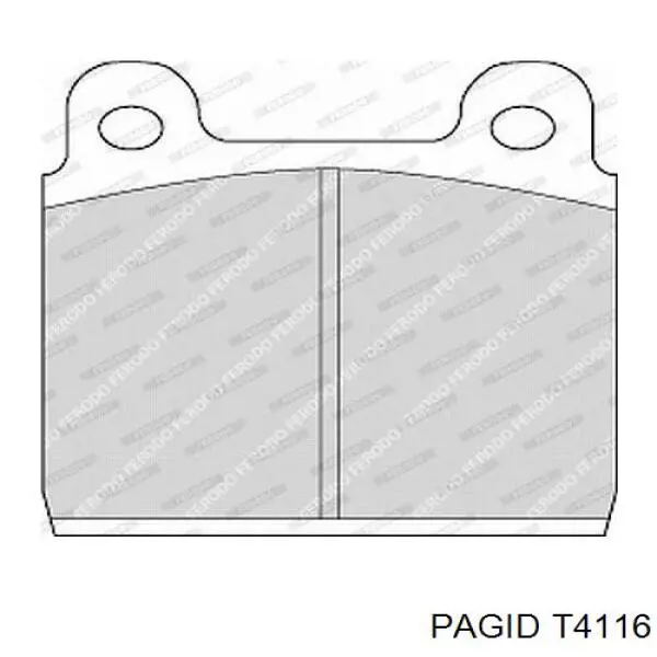 Передние тормозные колодки T4116 HELLA-PAGID