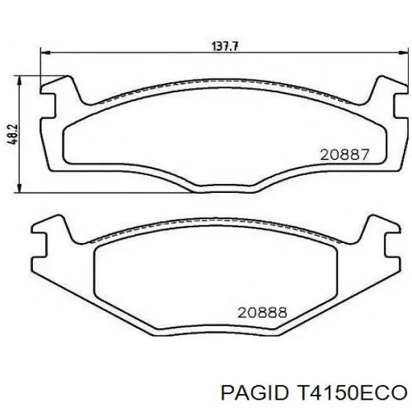 Купить T4150ECO HELLA-PAGID Колодки тормозные