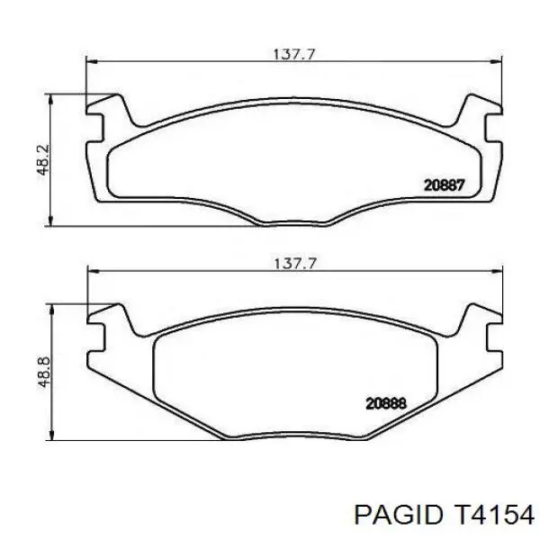 T4154 HELLA-PAGID Колодки передние