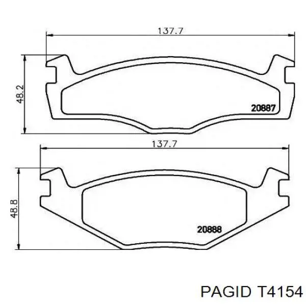 Колодки HELLA-PAGID T4154 цена, от 12.26 USD