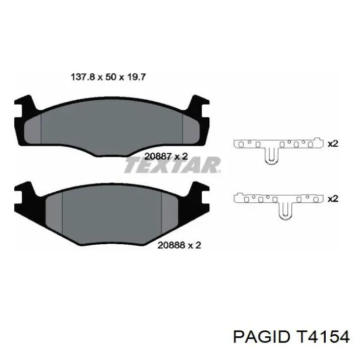 Купить T4154 HELLA-PAGID Колодки тормозные