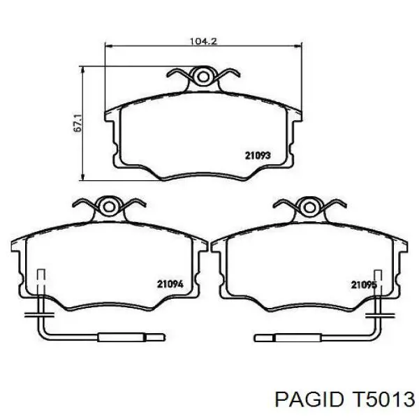 Передние тормозные колодки T5013 HELLA-PAGID