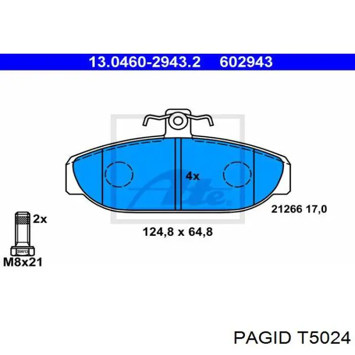 T5024 HELLA-PAGID колодки тормозные передние дисковые