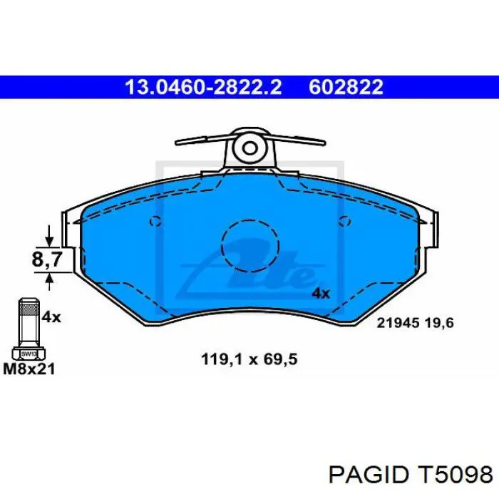 Колодки HELLA-PAGID T5098 цена, от 22.03 USD