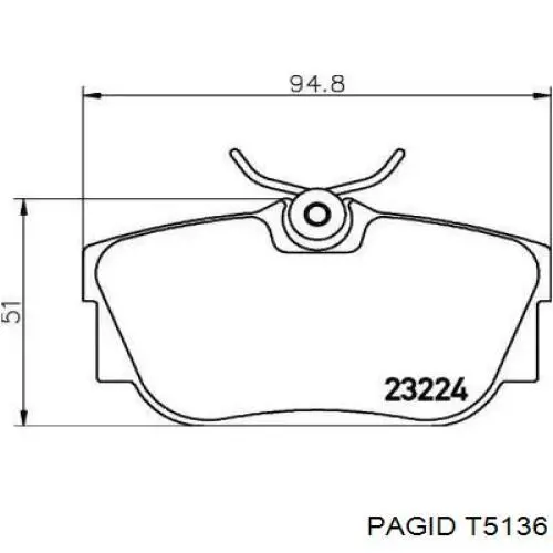 T5136 HELLA-PAGID Колодки тормозные дисковые комплект