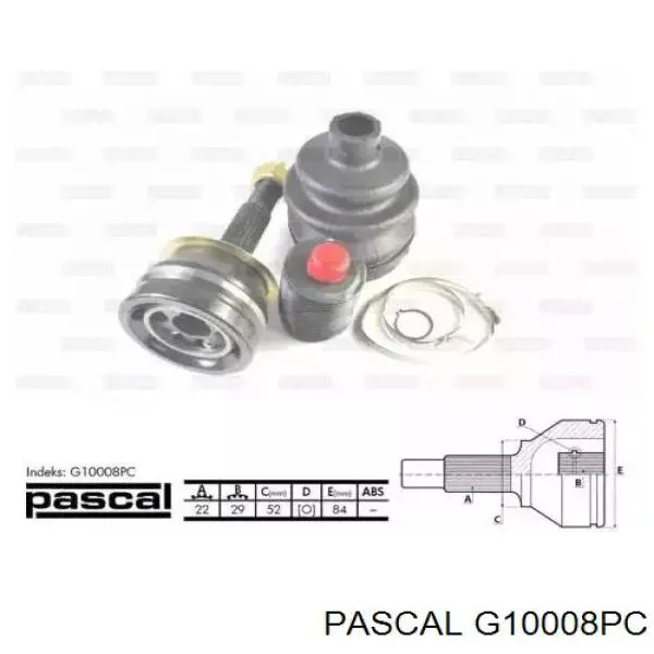 G10008PC Pascal шрус наружный передний