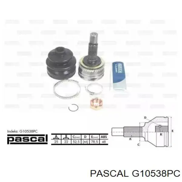 ШРУС зовнішній передній G10538PC Pascal