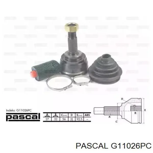 G11026PC Pascal шрус наружный передний