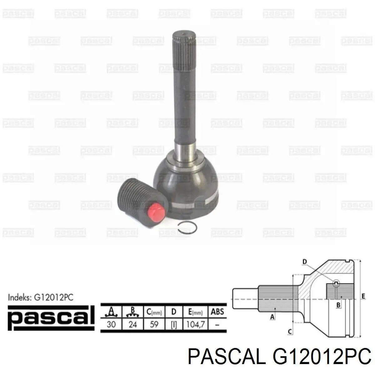 G12012PC Pascal шрус наружный передний