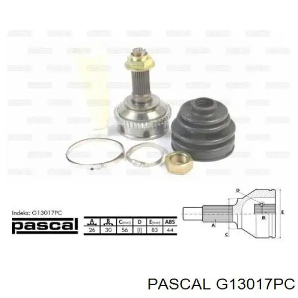 G13017PC Pascal шрус наружный передний