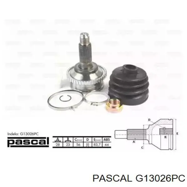 G13026PC Pascal шрус наружный передний