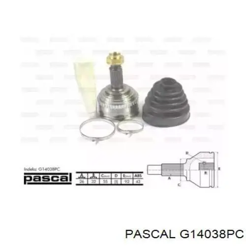 ШРУС наружный передний G14038PC Pascal