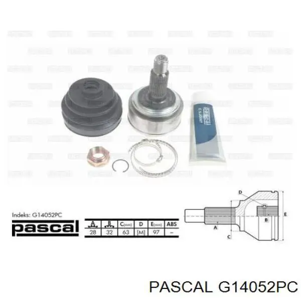 ШРУС наружный передний G14052PC Pascal