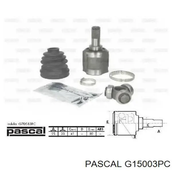 ШРУС внешний передний, правый Pascal G15003PC цена, от 27.24 USD