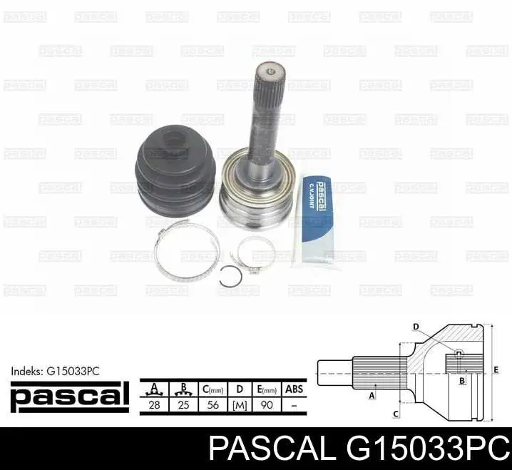 ШРУС наружный передний G15033PC Pascal