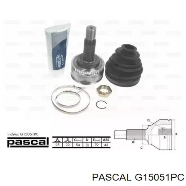 ШРУС наружный передний G15051PC Pascal