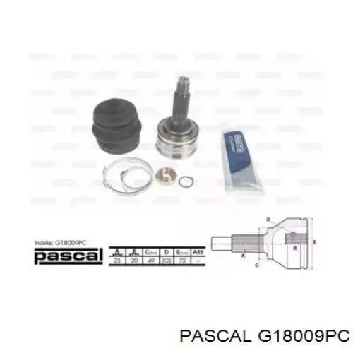 ШРУС наружный передний G18009PC Pascal