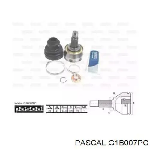 ШРУС внутренний передний Pascal G1B007PC