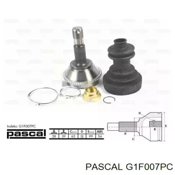 G1F007PC Pascal шрус наружный передний